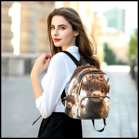 Mini Backpack Purse Lightweight Travel Daypack Shoulder Bag with Quilted Design main image 6